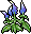 a pile of blue flowers